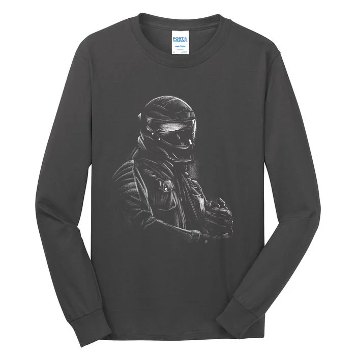 Motorcycle Biker Sketch Tall Long Sleeve T-Shirt