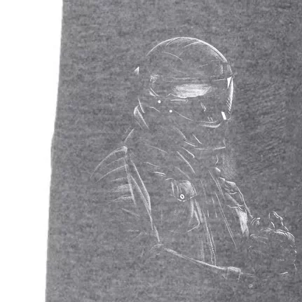 Motorcycle Biker Sketch Doggie 3-End Fleece Hoodie