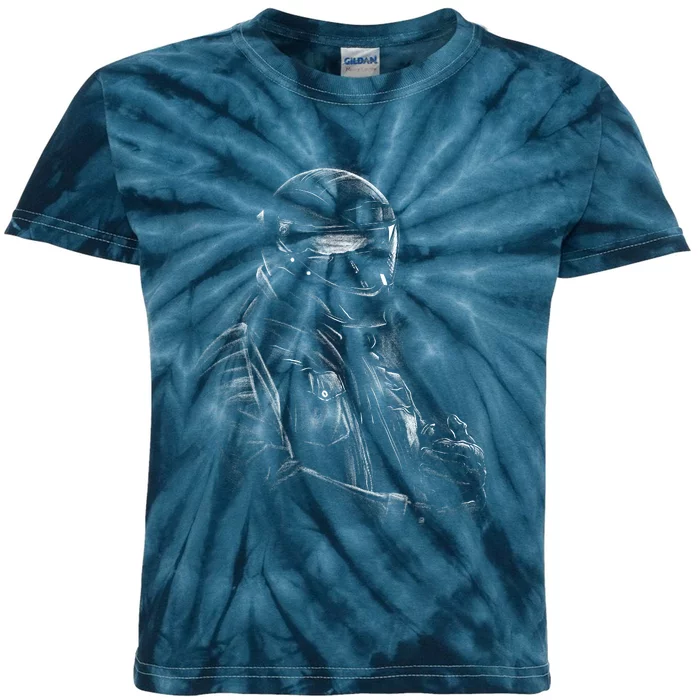 Motorcycle Biker Sketch Kids Tie-Dye T-Shirt