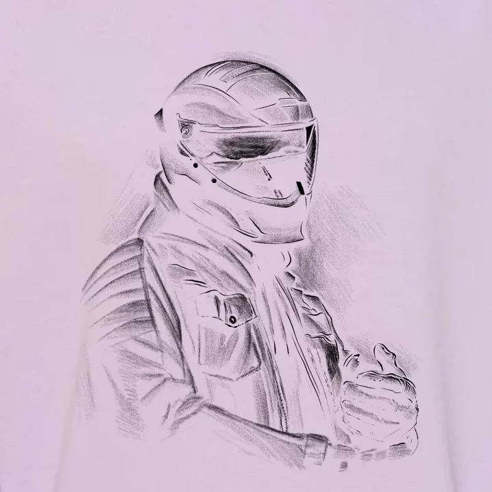 Motorcycle Biker Sketch Garment-Dyed Sweatshirt