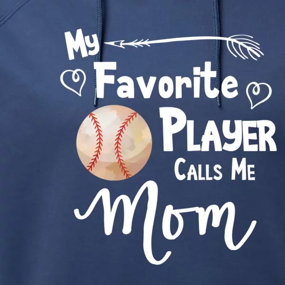 Mom Baseball Softball Game Fan Sports Favorite Player Gift Performance Fleece Hoodie