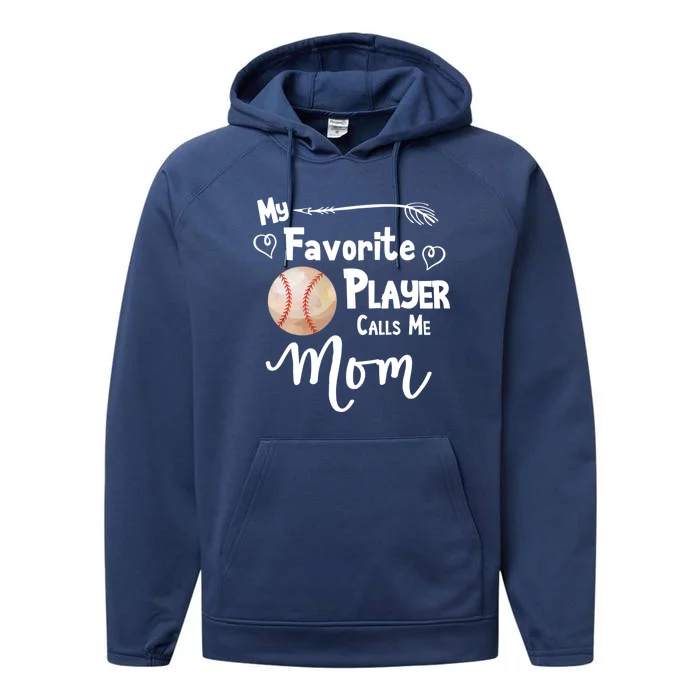 Mom Baseball Softball Game Fan Sports Favorite Player Gift Performance Fleece Hoodie