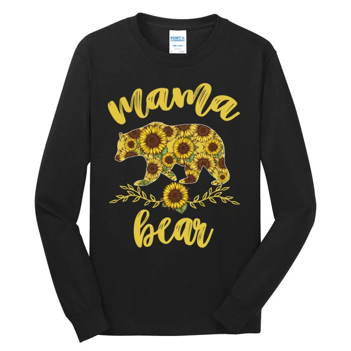 Mama Bear Sunflower Funny Mothers Day Gifts For Woman Mom Tall Long Sleeve T-Shirt