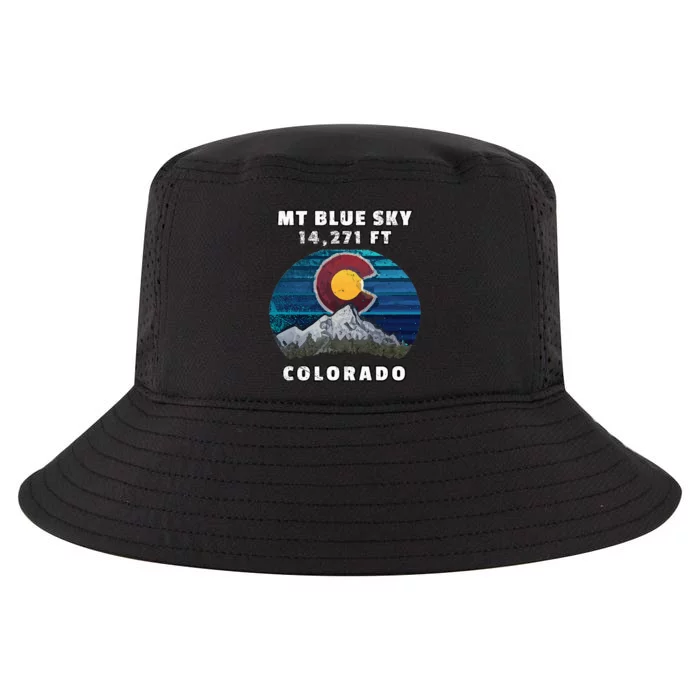 Mt Blue Sky Colorado Flag Mountain Styled Cool Comfort Performance Bucket Hat