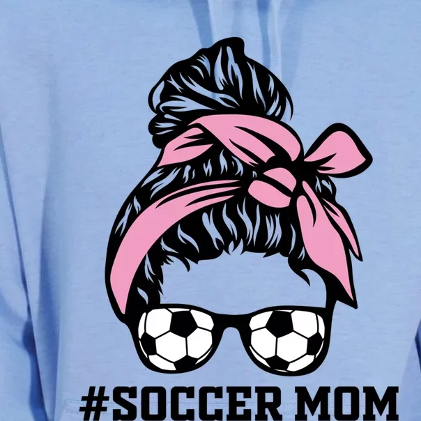 Messy Bun Soccer Mom Life Game Day Cheer Mom Gift Unisex Surf Hoodie