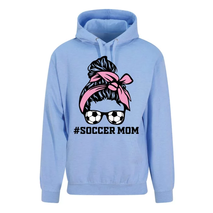 Messy Bun Soccer Mom Life Game Day Cheer Mom Gift Unisex Surf Hoodie