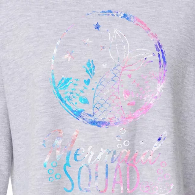 Mermaid Birthday Squad Party Matching Family Mermaid Lovers (1) Cropped Pullover Crew