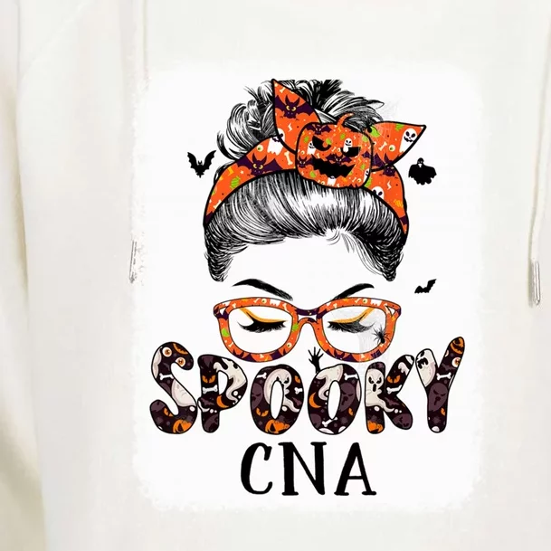 Messy Bun Spooky Doctor Pumpkin Halloween Bat Gift Womens Funnel Neck Pullover Hood