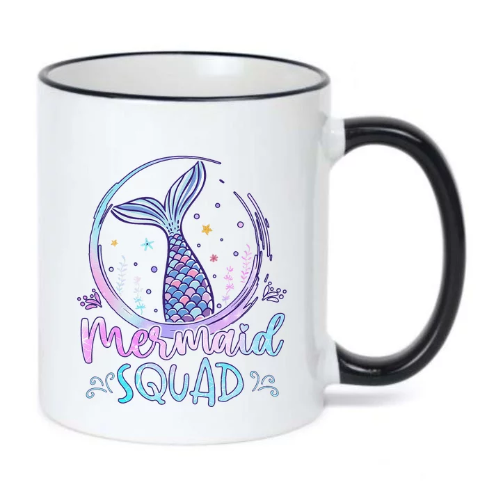 Mermaid Birthday Squad Party Girl Women Mermaid Black Color Changing Mug