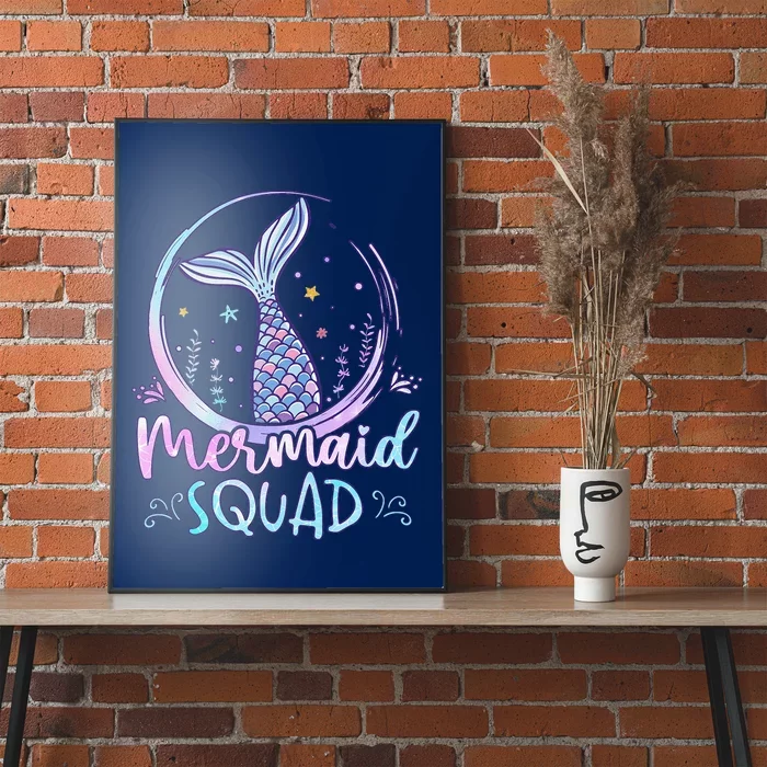 Mermaid Birthday Squad Party Girl Women Mermaid Poster