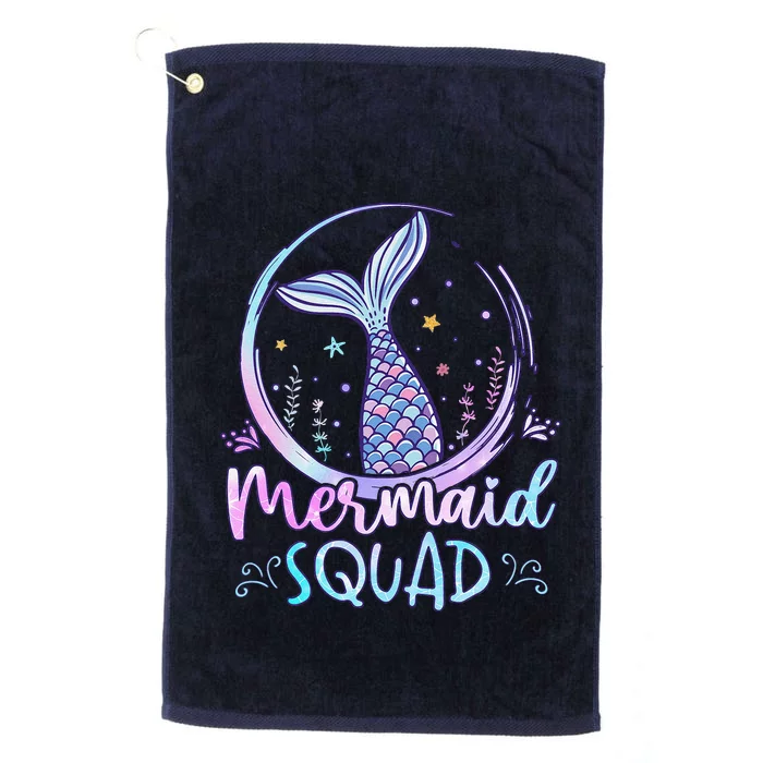 Mermaid Birthday Squad Party Girl Women Mermaid Platinum Collection Golf Towel