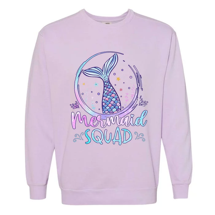 Mermaid Birthday Squad Party Girl Women Mermaid Garment-Dyed Sweatshirt