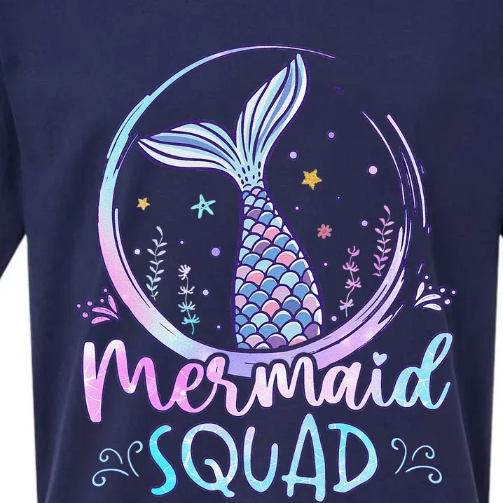 Mermaid Birthday Squad Party Girl Women Mermaid Sueded Cloud Jersey T-Shirt