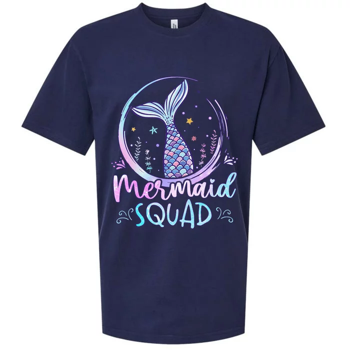 Mermaid Birthday Squad Party Girl Women Mermaid Sueded Cloud Jersey T-Shirt