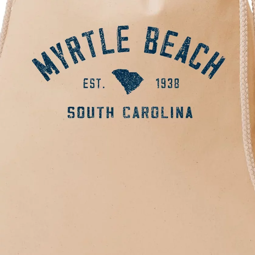 Myrtle Beach South Carolina Retro Throwback Souvenir Drawstring Bag