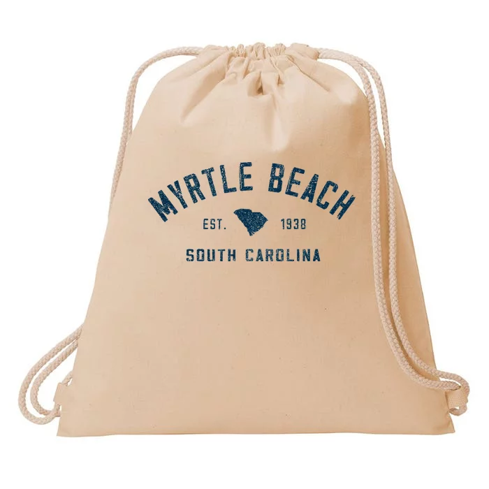 Myrtle Beach South Carolina Retro Throwback Souvenir Drawstring Bag