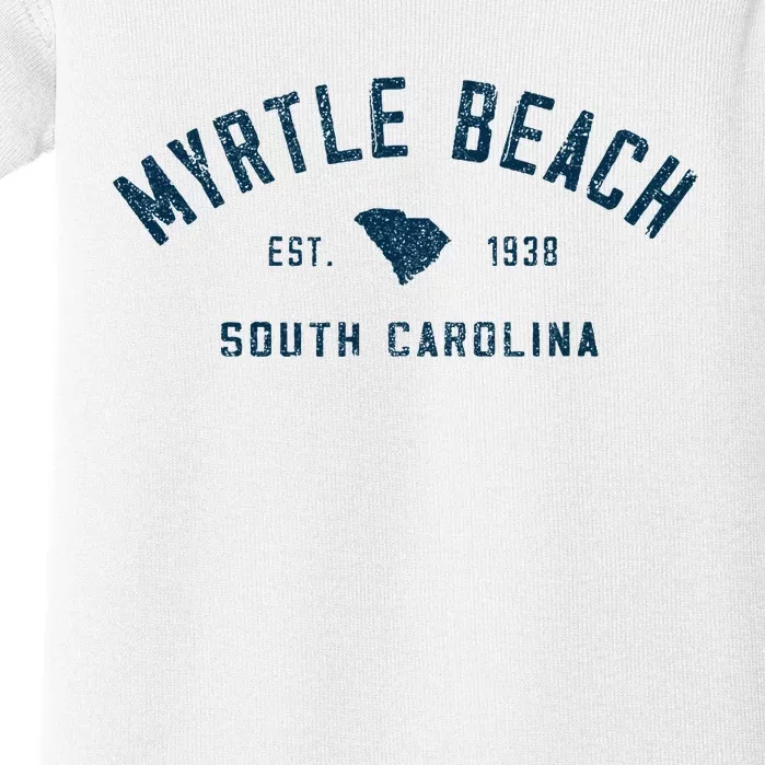 Myrtle Beach South Carolina Retro Throwback Souvenir Baby Bodysuit