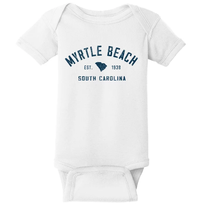 Myrtle Beach South Carolina Retro Throwback Souvenir Baby Bodysuit