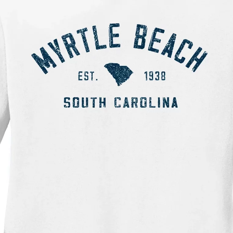 Myrtle Beach South Carolina Throwback Souvenir Ladies Long Sleeve Shirt