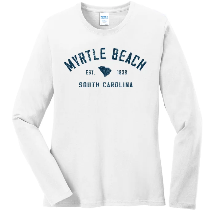 Myrtle Beach South Carolina Throwback Souvenir Ladies Long Sleeve Shirt