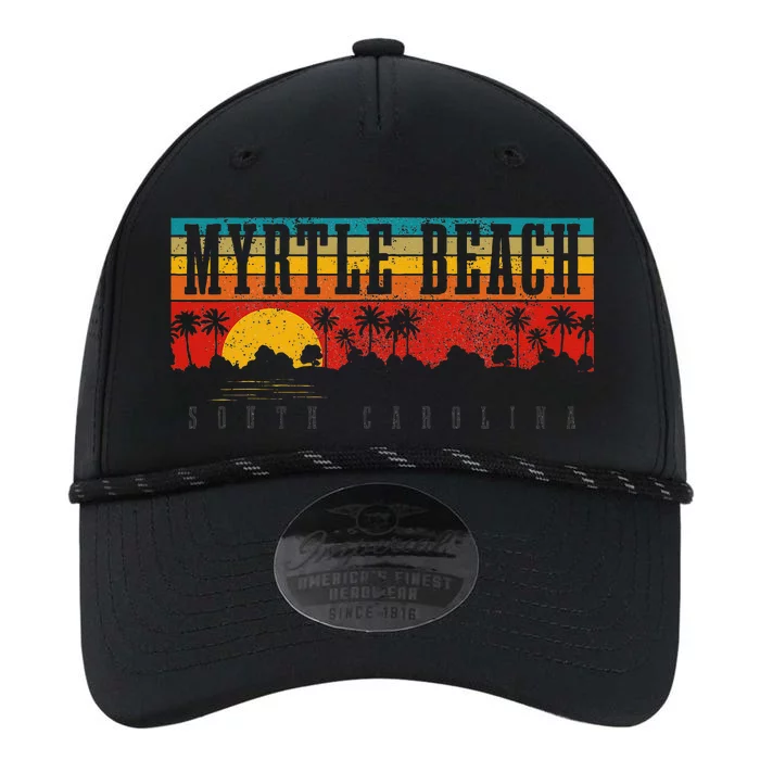 Myrtle Beach South Carolina Vintage Retro Sunset Surf Performance The Dyno Cap