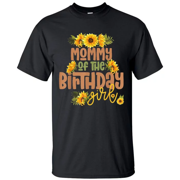 Mommy Birthday  Sunflower Birthday Party Theme Rustic Tall T-Shirt