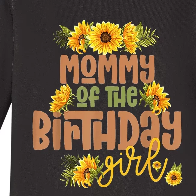 Mommy Birthday  Sunflower Birthday Party Theme Rustic Baby Long Sleeve Bodysuit