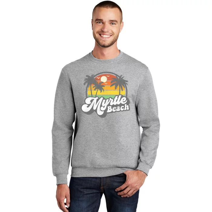 Myrtle Beach South Carolina Retro 70s Vintage Vacation Gift Tall Sweatshirt