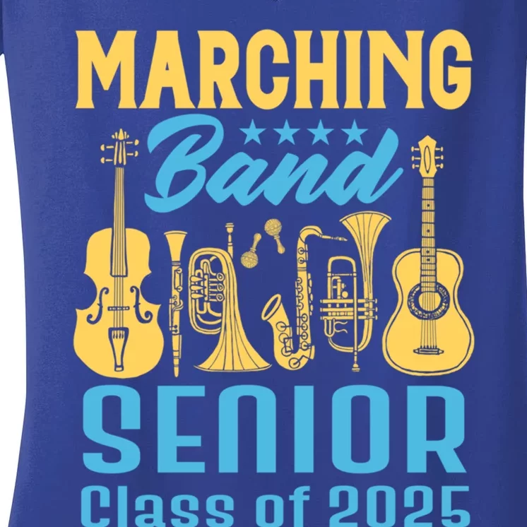 Marching Band Senior 2025 Musician Graduation Party Funny Gift Women's V-Neck T-Shirt