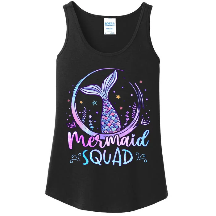 Mermaid Birthday Squad Party Girl Women Mermaid Ladies Essential Tank