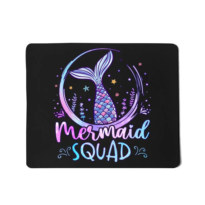 Mermaid Birthday Squad Party Girl Women Mermaid Mousepad