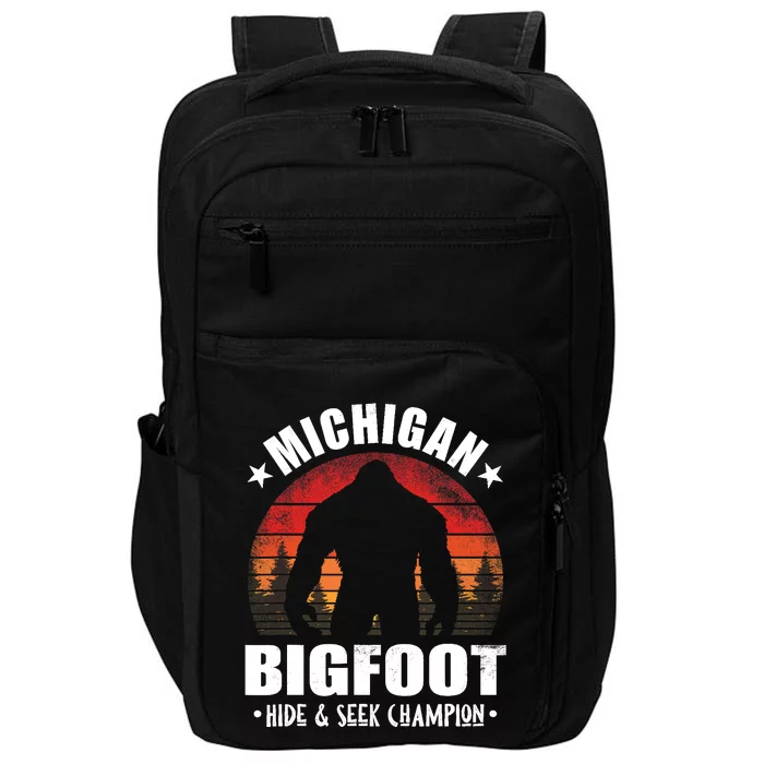 Michigan Bigfoot Sasquatch Sunset Hide And Seek Champion Impact Tech Backpack