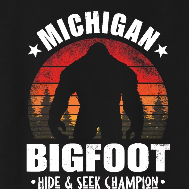 Michigan Bigfoot Sasquatch Sunset Hide And Seek Champion Women's Crop Top Tee