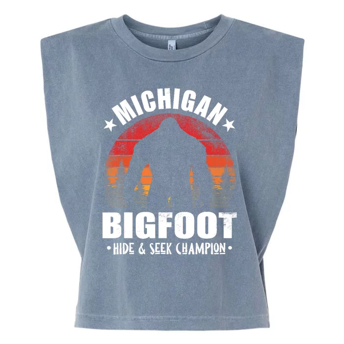 Michigan Bigfoot Sasquatch Sunset Hide And Seek Champion Garment-Dyed Women's Muscle Tee