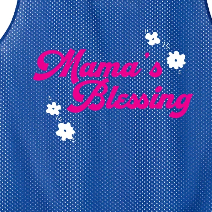 Mama´s Blessing Son Daughter Newborn Family Mom Cool Gift Mesh Reversible Basketball Jersey Tank