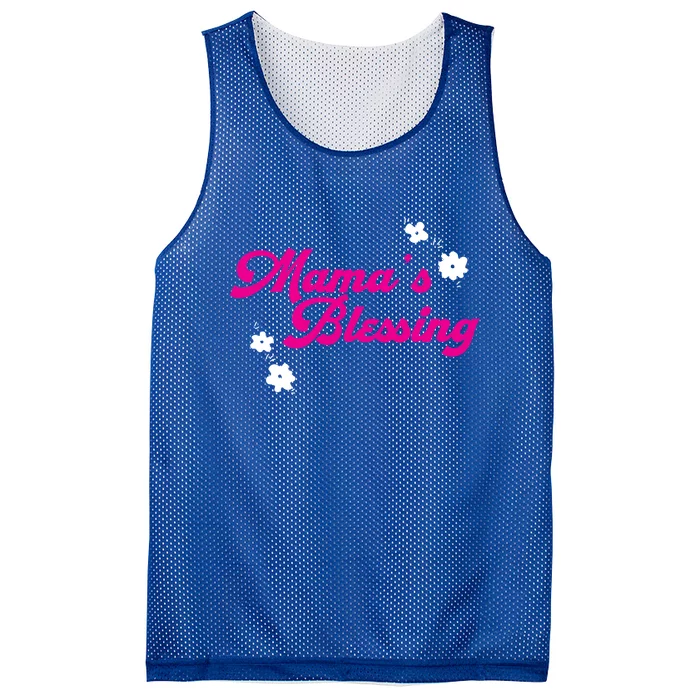 Mama´s Blessing Son Daughter Newborn Family Mom Cool Gift Mesh Reversible Basketball Jersey Tank