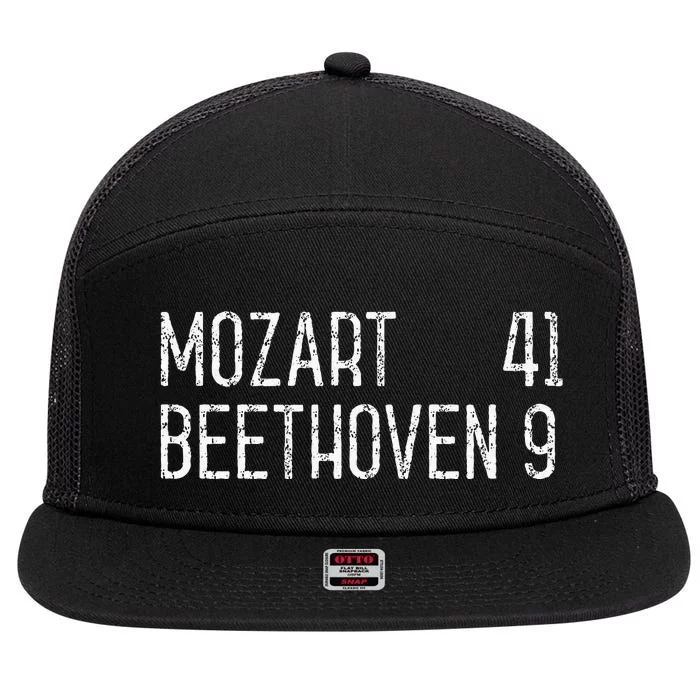 Mozart Beethoven Symphony Scoreboard Funny Classical Music 7 Panel Mesh Trucker Snapback Hat