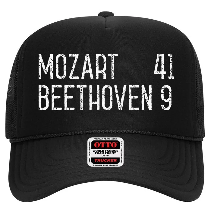 Mozart Beethoven Symphony Scoreboard Funny Classical Music High Crown Mesh Trucker Hat