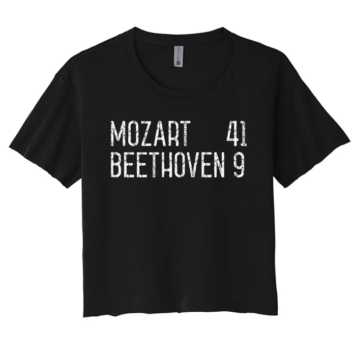 Mozart Beethoven Symphony Scoreboard Funny Classical Music Women's Crop Top Tee