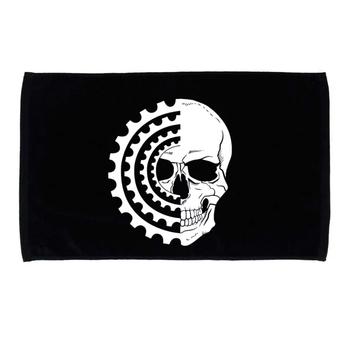 Mountain Biking Skull And Gear Vintage Microfiber Hand Towel