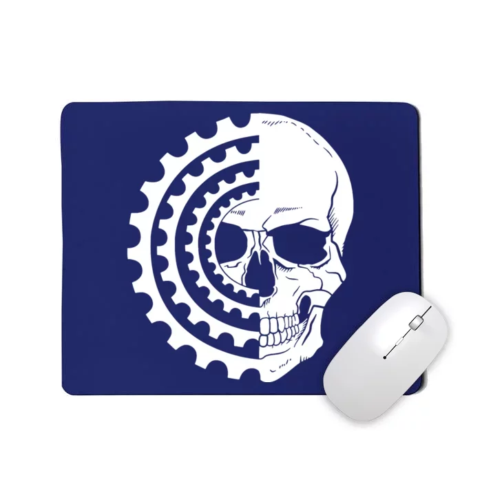 Mountain Biking Skull And Gear Vintage Mousepad