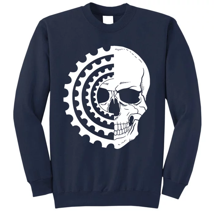 Mountain Biking Skull And Gear Vintage Tall Sweatshirt