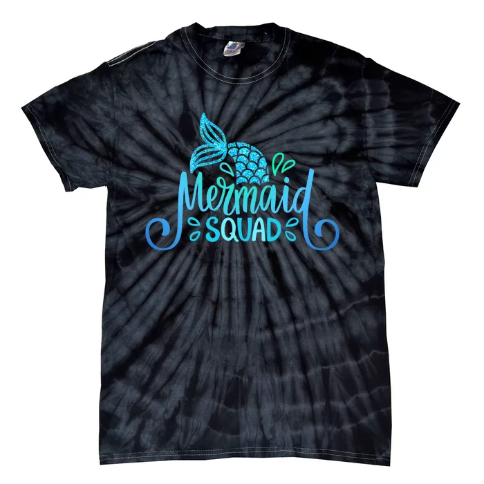 Mermaid Birthday Squad Party Matching Family Mermaid Lovers Tie-Dye T-Shirt