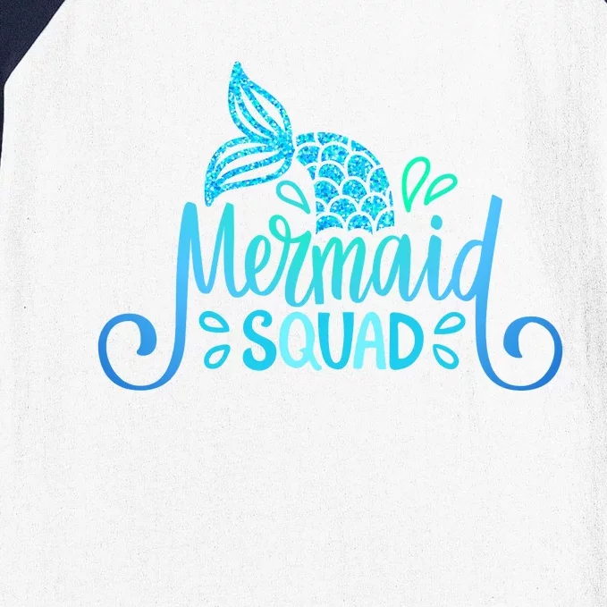 Mermaid Birthday Squad Party Matching Family Mermaid Lovers Baseball Sleeve Shirt