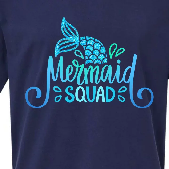 Mermaid Birthday Squad Party Matching Family Mermaid Lovers Sueded Cloud Jersey T-Shirt