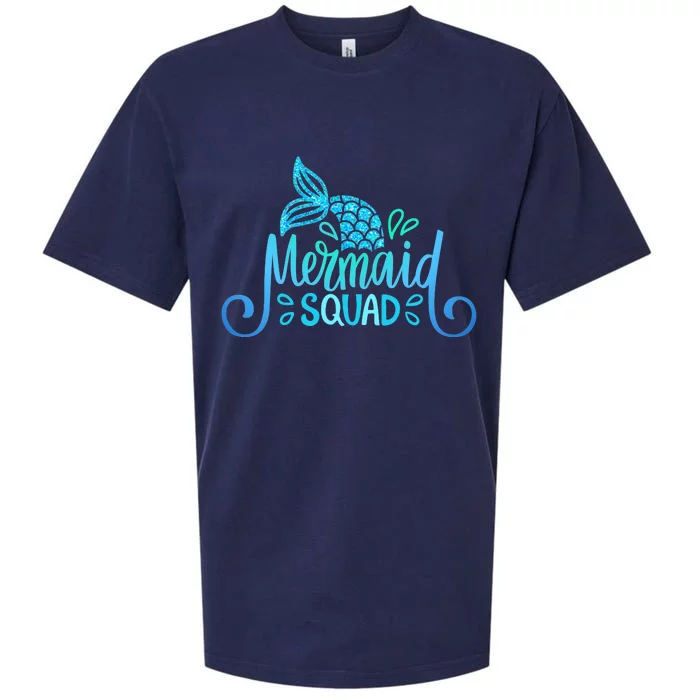 Mermaid Birthday Squad Party Matching Family Mermaid Lovers Sueded Cloud Jersey T-Shirt