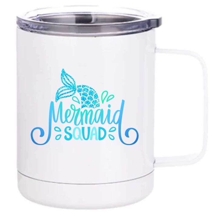 Mermaid Birthday Squad Party Matching Family Mermaid Lovers Front & Back 12oz Stainless Steel Tumbler Cup