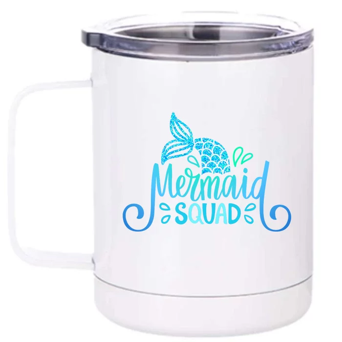 Mermaid Birthday Squad Party Matching Family Mermaid Lovers Front & Back 12oz Stainless Steel Tumbler Cup