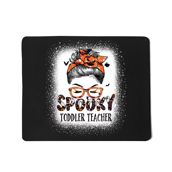 Messy Bun Spooky Teacher Bleached Halloween Bat Mousepad