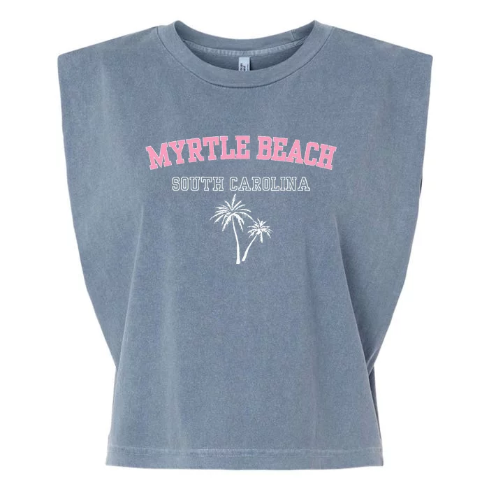 Myrtle Beach South Carolina Souvenir Palm Tree Holiday Garment-Dyed Women's Muscle Tee